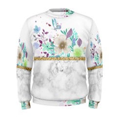 Minimal Gold Floral Marble Men s Sweatshirt