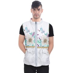 Minimal Gold Floral Marble Men s Puffer Vest