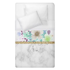 Minimal Gold Floral Marble Duvet Cover (single Size) by gloriasanchez