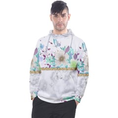 Minimal Gold Floral Marble Men s Pullover Hoodie