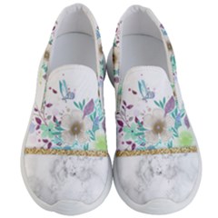 Minimal Gold Floral Marble Men s Lightweight Slip Ons by gloriasanchez