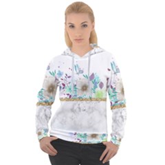 Minimal Gold Floral Marble Women s Overhead Hoodie