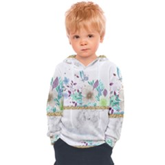 Minimal Gold Floral Marble Kids  Overhead Hoodie