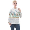 Minimal Gold Floral Marble Women s Long Sleeve Pocket Shirt View1