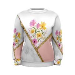 Minimal Peach Gold Floral Marble A Women s Sweatshirt