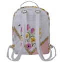 Minimal Peach Gold Floral Marble A Flap Pocket Backpack (Large) View3