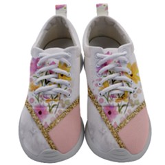 Minimal Peach Gold Floral Marble A Mens Athletic Shoes