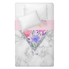 Minimal Pink Floral Marble A Duvet Cover Double Side (single Size) by gloriasanchez