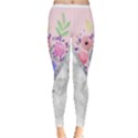 Minimal Pink Floral Marble A Inside Out Leggings View1