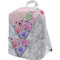 Minimal Pink Floral Marble A Zip Up Backpack View1