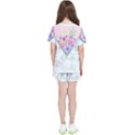 Minimal Pink Floral Marble A Kids  Tee and Sports Shorts Set View2