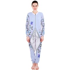 Minimal Silver Blue Marble Bouquet A Onepiece Jumpsuit (ladies)  by gloriasanchez