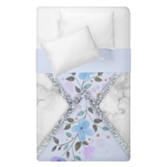 Minimal Silver Blue Marble Bouquet A Duvet Cover Double Side (single Size) by gloriasanchez