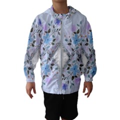 Minimal Silver Blue Marble Bouquet A Kids  Hooded Windbreaker