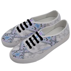 Minimal Silver Blue Marble Bouquet A Men s Classic Low Top Sneakers by gloriasanchez