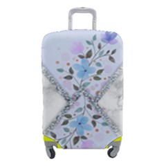 Minimal Silver Blue Marble Bouquet A Luggage Cover (small) by gloriasanchez