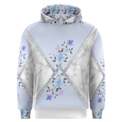 Minimal Silver Blue Marble Bouquet A Men s Overhead Hoodie