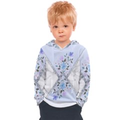 Minimal Silver Blue Marble Bouquet A Kids  Overhead Hoodie