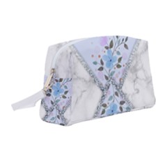 Minimal Silver Blue Marble Bouquet A Wristlet Pouch Bag (medium) by gloriasanchez