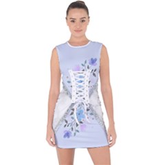 Minimal Silver Blue Marble Bouquet A Lace Up Front Bodycon Dress by gloriasanchez