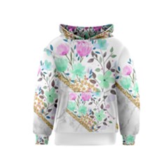 Minimal Green Gold Floral Marble A Kids  Pullover Hoodie