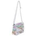 Minimal Green Gold Floral Marble A Shoulder Bag with Back Zipper View1