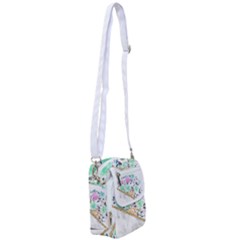 Minimal Green Gold Floral Marble A Shoulder Strap Belt Bag