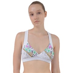 Minimal Green Gold Floral Marble A Sweetheart Sports Bra by gloriasanchez