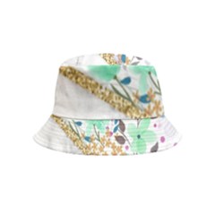 Minimal Green Gold Floral Marble A Inside Out Bucket Hat (kids) by gloriasanchez