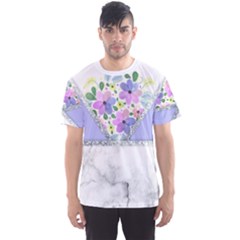 Minimal Purble Floral Marble A Men s Sport Mesh Tee