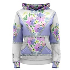 Minimal Purble Floral Marble A Women s Pullover Hoodie