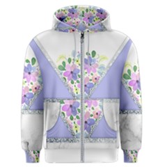 Minimal Purble Floral Marble A Men s Zipper Hoodie