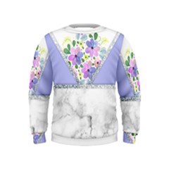 Minimal Purble Floral Marble A Kids  Sweatshirt