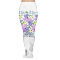 Minimal Purble Floral Marble A Tights