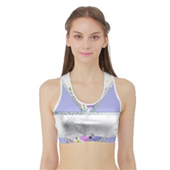 Minimal Purble Floral Marble A Sports Bra With Border by gloriasanchez