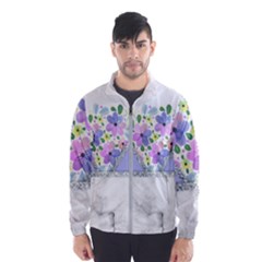 Minimal Purble Floral Marble A Men s Windbreaker