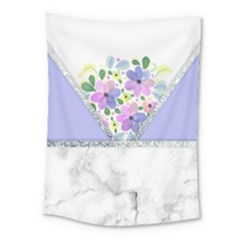 Minimal Purble Floral Marble A Medium Tapestry