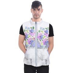 Minimal Purble Floral Marble A Men s Puffer Vest