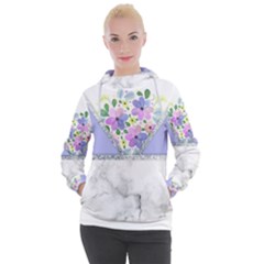 Minimal Purble Floral Marble A Women s Hooded Pullover