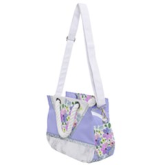 Minimal Purble Floral Marble A Rope Handles Shoulder Strap Bag