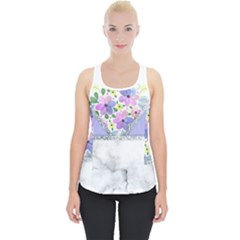 Minimal Purble Floral Marble A Piece Up Tank Top by gloriasanchez