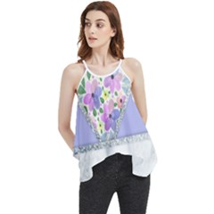 Minimal Purble Floral Marble A Flowy Camisole Tank Top by gloriasanchez