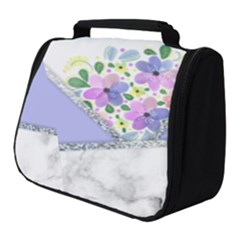 Minimal Purble Floral Marble A Full Print Travel Pouch (small) by gloriasanchez