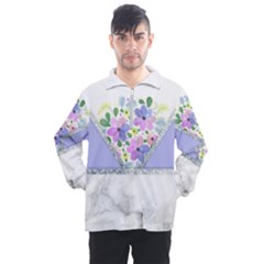 Minimal Purble Floral Marble A Men s Half Zip Pullover