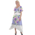 Minimal Purble Floral Marble A Cross Front Sharkbite Hem Maxi Dress View1