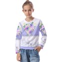 Minimal Purble Floral Marble A Kids  Long Sleeve Tee with Frill  View1