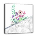 Minimal Silver Floral Marble A Mini Canvas 8  x 8  (Stretched) View1