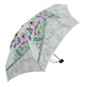 Minimal Silver Floral Marble A Mini Folding Umbrellas View2