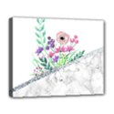 Minimal Silver Floral Marble A Deluxe Canvas 20  x 16  (Stretched) View1