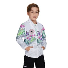 Minimal Silver Floral Marble A Kids  Windbreaker